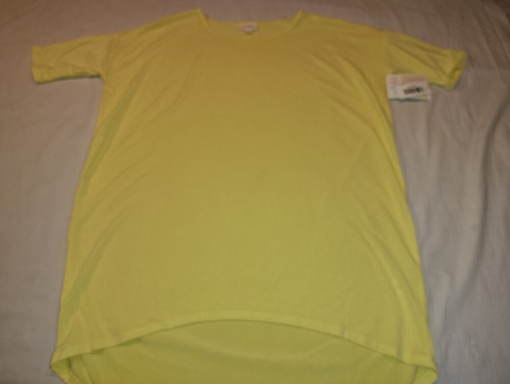 Lularoe Irma Tunic Shirt Women's Size Small S Yellow Short Sleeve NWT NEW